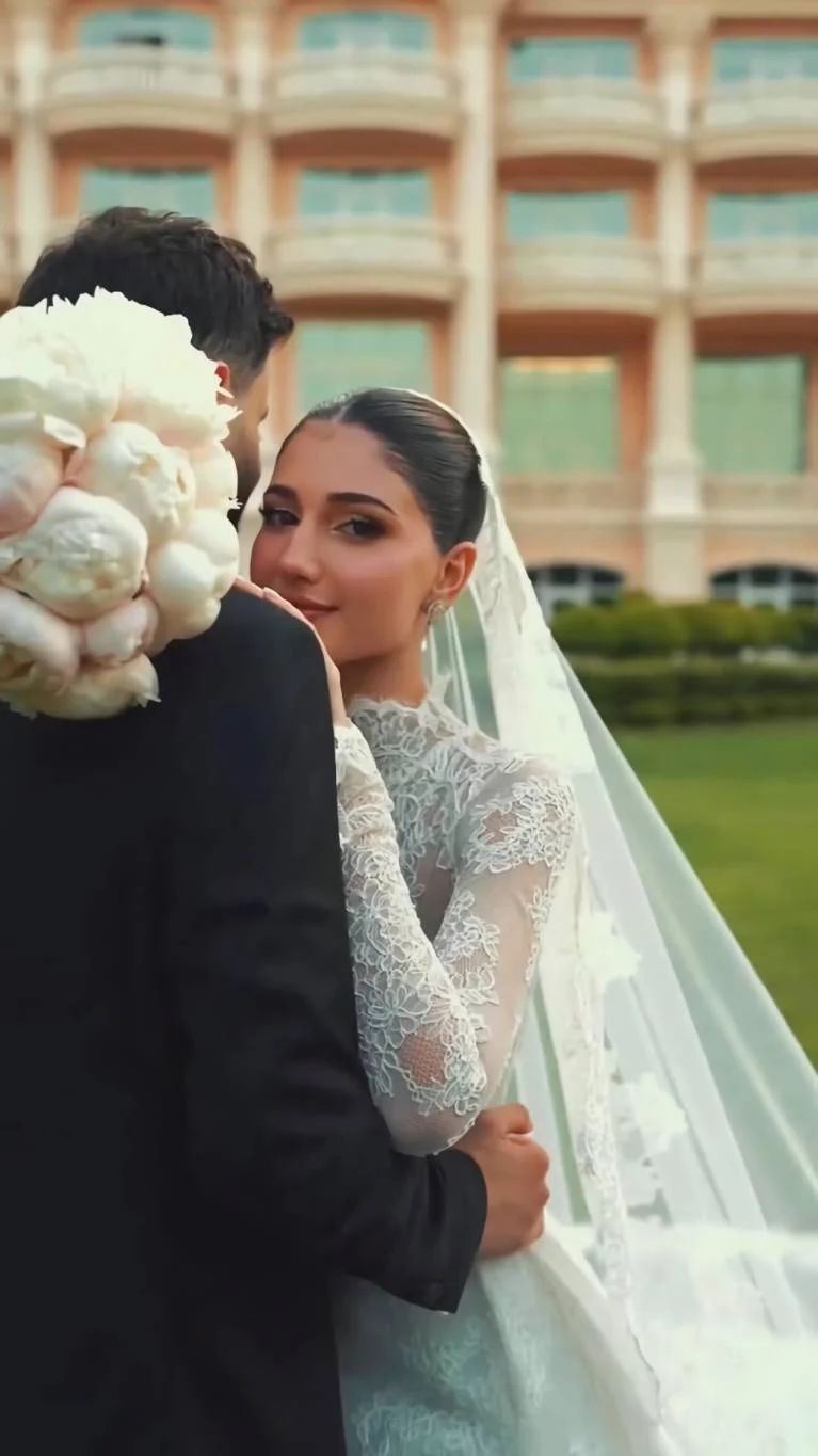 فستان زفاف شيرين بيوتي... وكل تفاصيل إطلالتها الساحرة