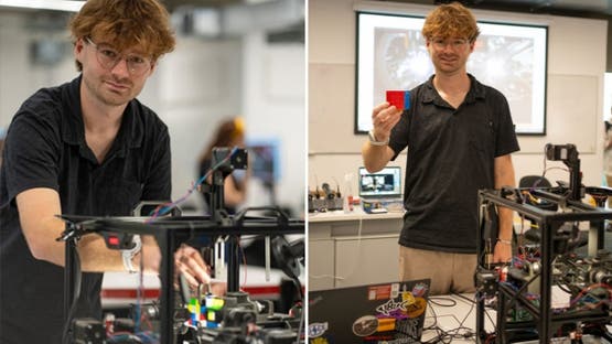 الروبوت الذي حطم رقم موسوعة غينيس لحل مكعب روبيك