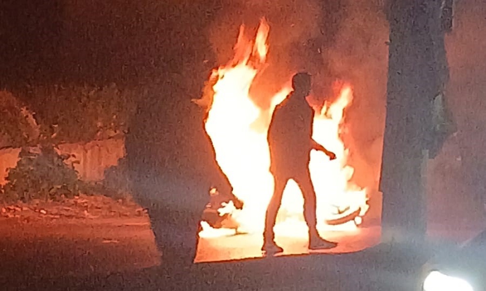 استهداف دراجة نارية في الاوزاعي