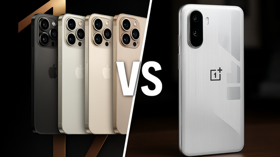 صورة للمقارنة بين آيفون 17 برو و وان بلس 15R