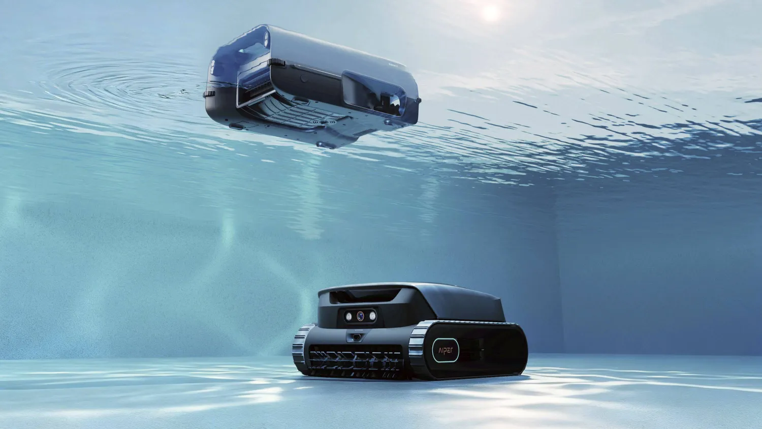 آيبر تكشف عن نظام روبوتي مزدوج لتنظيف المسابح بذكاء اصطناعي يغطي 360 درجة