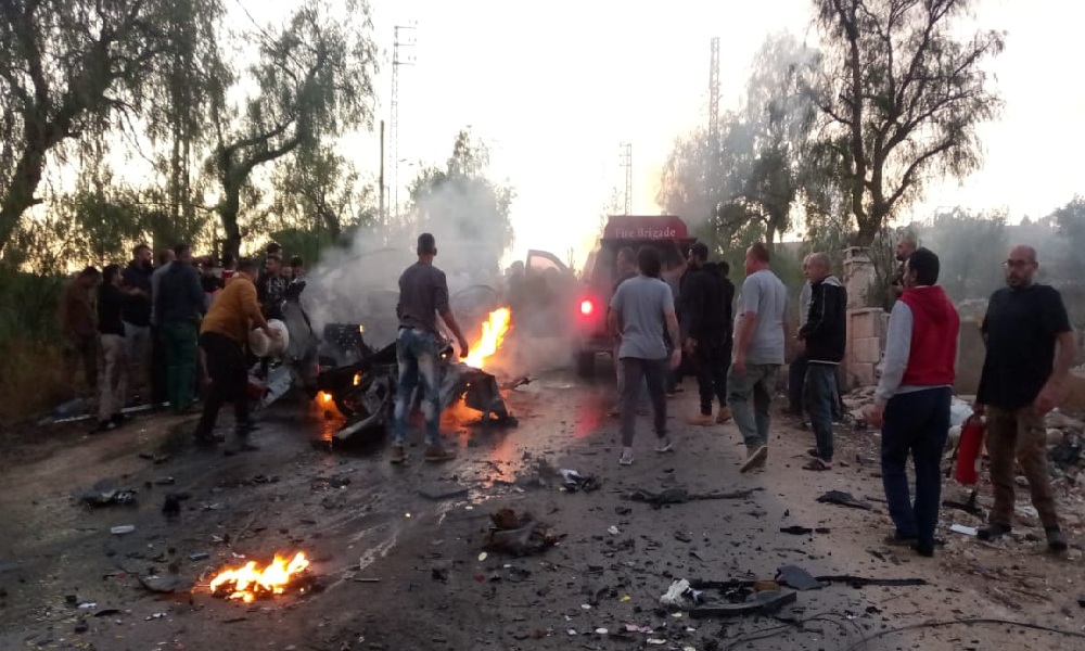 استهداف سيارة في يحمر بالبقاع الغربي.